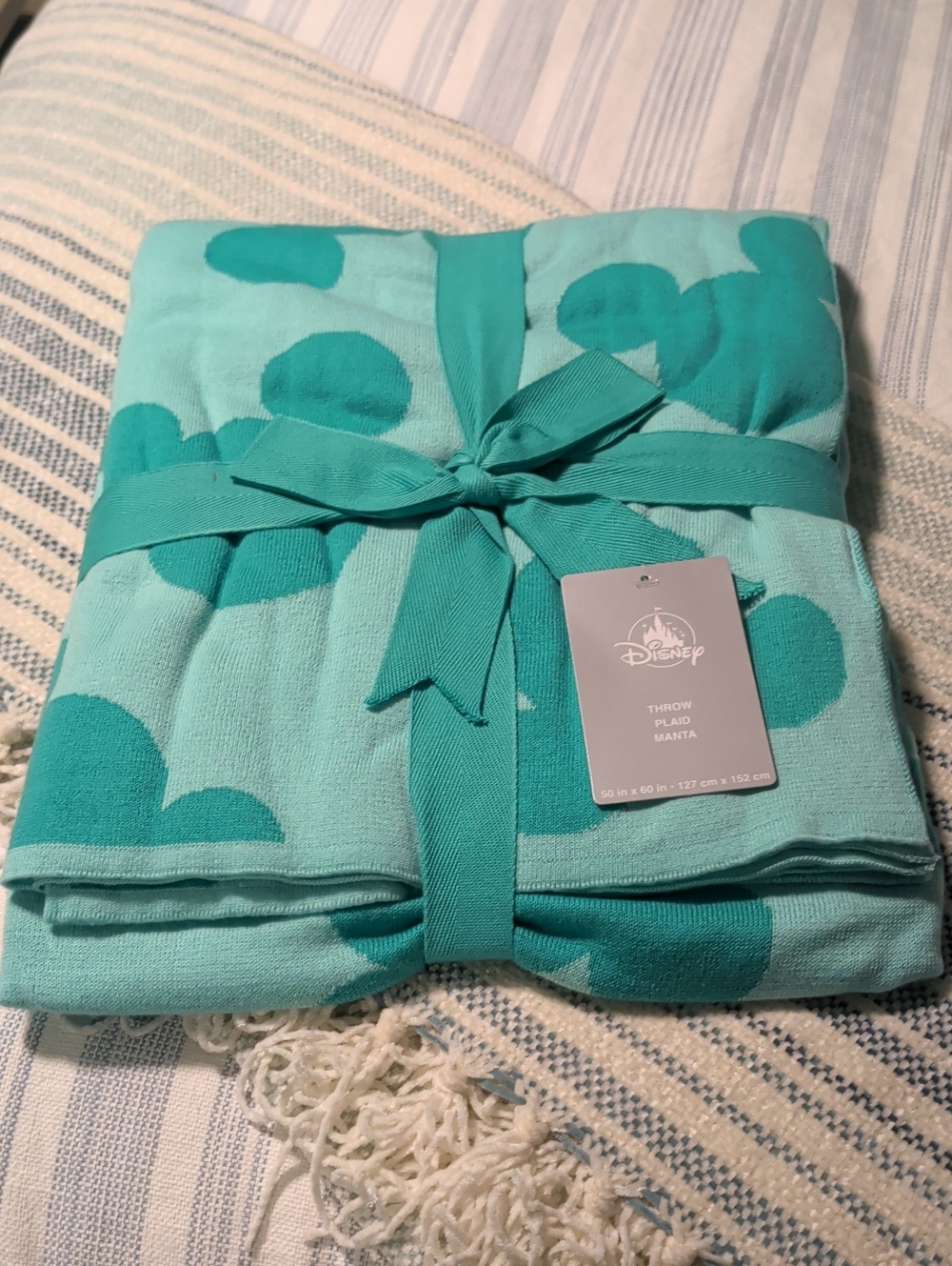 Disney Aqua Polka Dot Throw Blanket